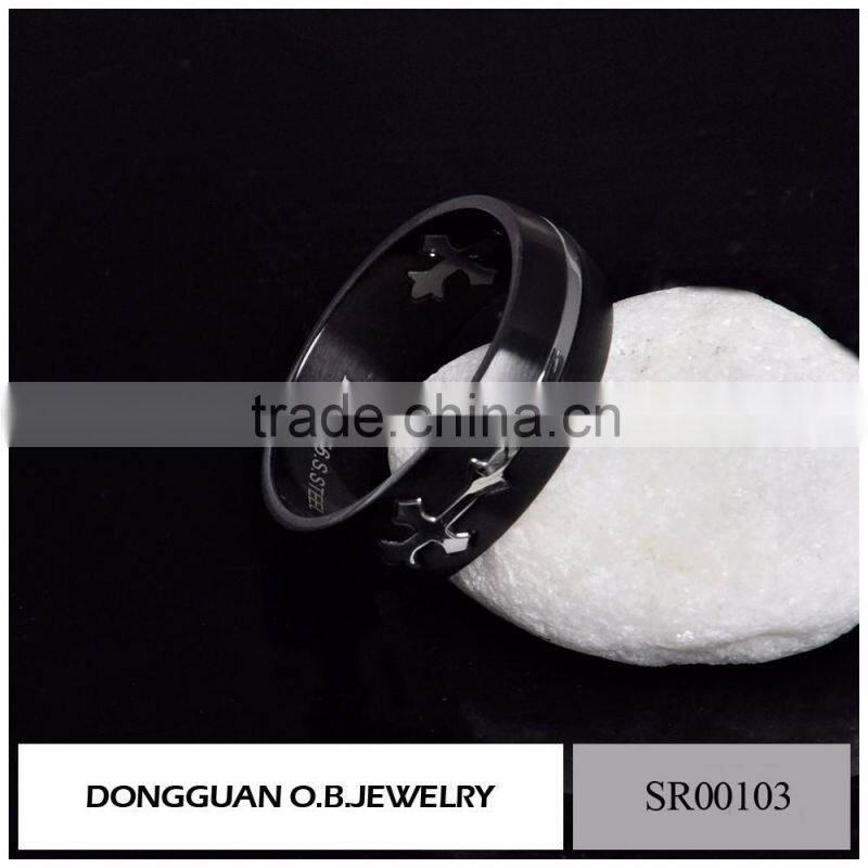 China Factory Top Design Gold Color New Black Gold Ring Models For Men