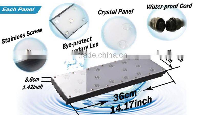 wifi light 40cm/15inch/40W dimmable programmable Led aquarium light with turning-p controller,sunrise sunset lunar cycle