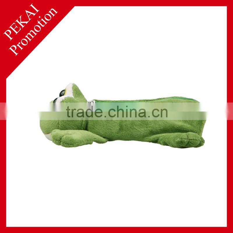 Cute plush frog design pencil bag, soft bag