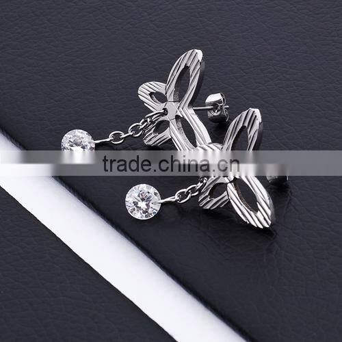 Fashion Big Crystal Stainless Steel Crystal Earring BE10161