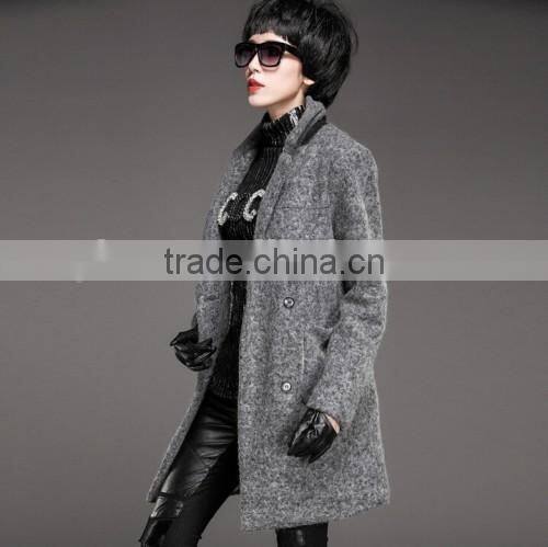 Europe Fashion Fur Collars Belt Overcoat Hot Sale Long Style Charming Elegant High Quality Ladies Overcoat