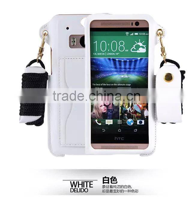 For HTC one m8 pu leather case,wallet cover mobile phone case for HTC one m8