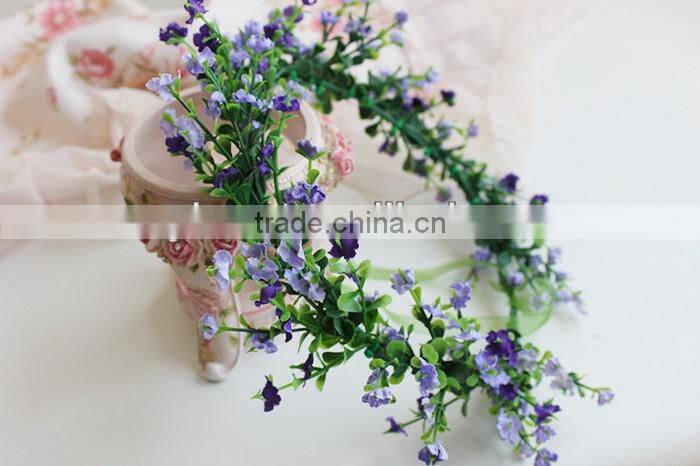 Artificial plum blossom Flower Bridal Hair Accessory Head Wreath Garland For Wedding Prom Party And Christmas Decoration