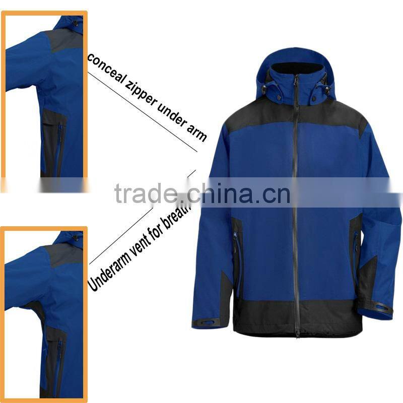 Men's 3 IN 1 Functional waterproof Jacket Blue workwear waterproof sport jacket