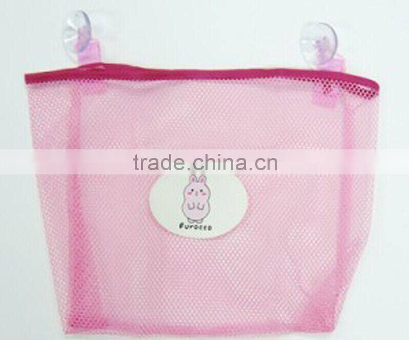 Polyester mesh Bathroom toys mesh bag organzier ,storage Bag for washing accessories