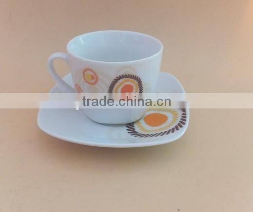 Fashion design coffee and tea set fine porcelain cups and saucers sets