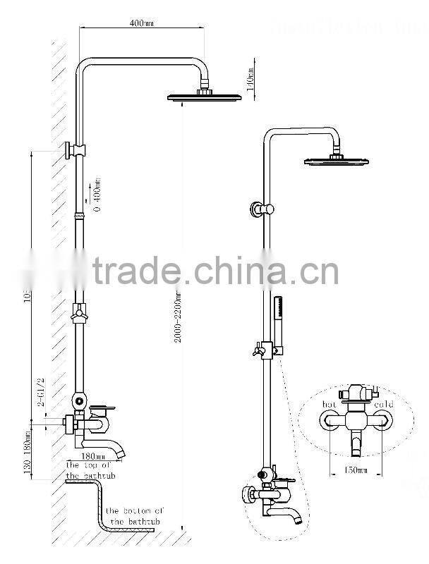 antique copper exposed rain shower set 03/C1028-02