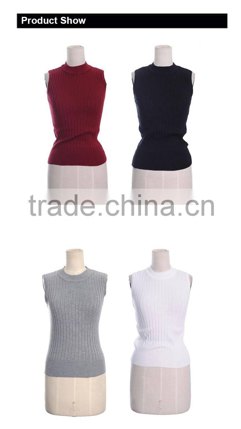 16FZSW07 sleeveless woman sweater knitted cashmere vest