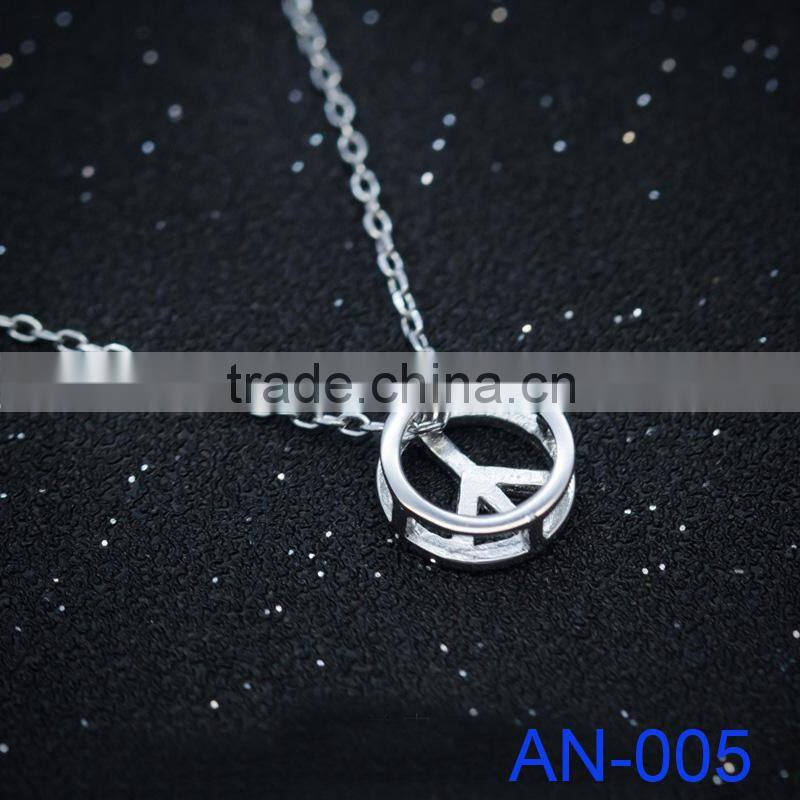 Wholesale 925 Sterling Silver Jewelry Anti-War Peace Signs Crystal Beads for Pendants Necklace (AN-005)