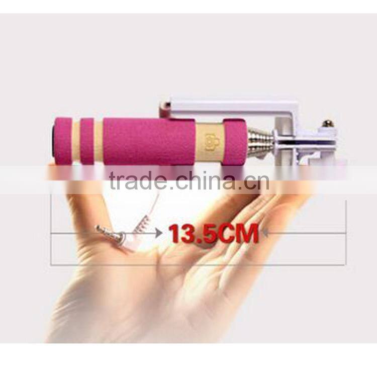 Colorful monopod phone 2015 selfie stick factory sell direct Selfie sticks mini mobilphone Monopod