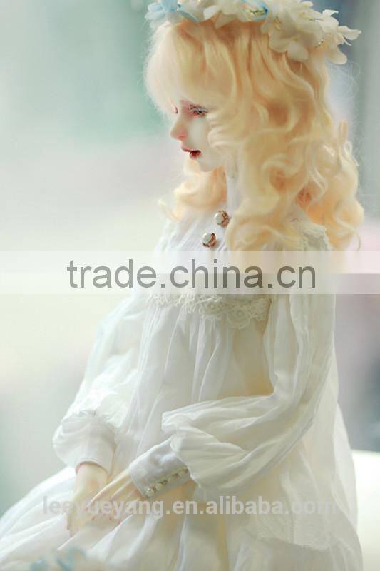 Heat resistant medium blonde curly 1/3 1/4 1/6 BJD doll wigs