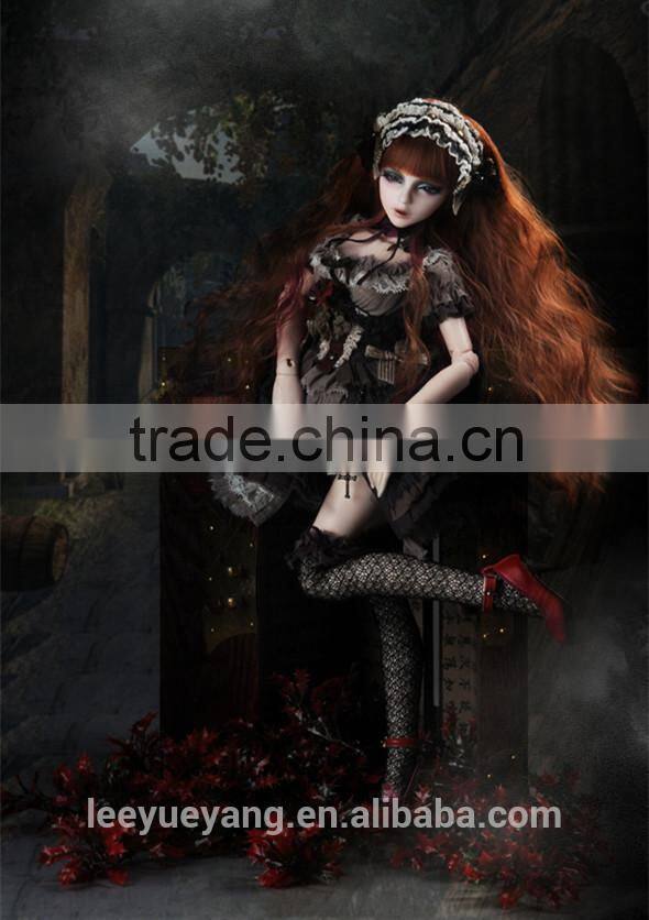 Best selling heat resistant brown fluffy curly 1/3 BJD doll wig