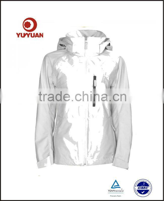 High quality waterproof breathable plain ski jacket with hood