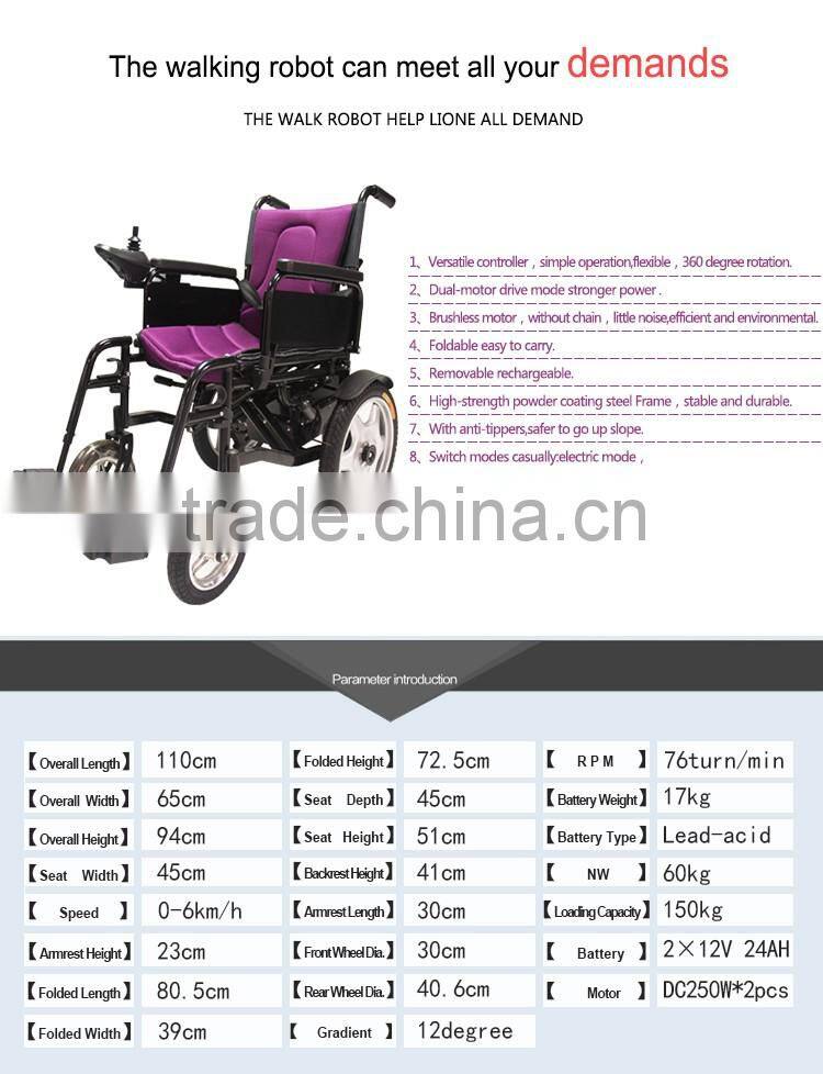 Manual and power flip-up armrest electric wheelchair motor