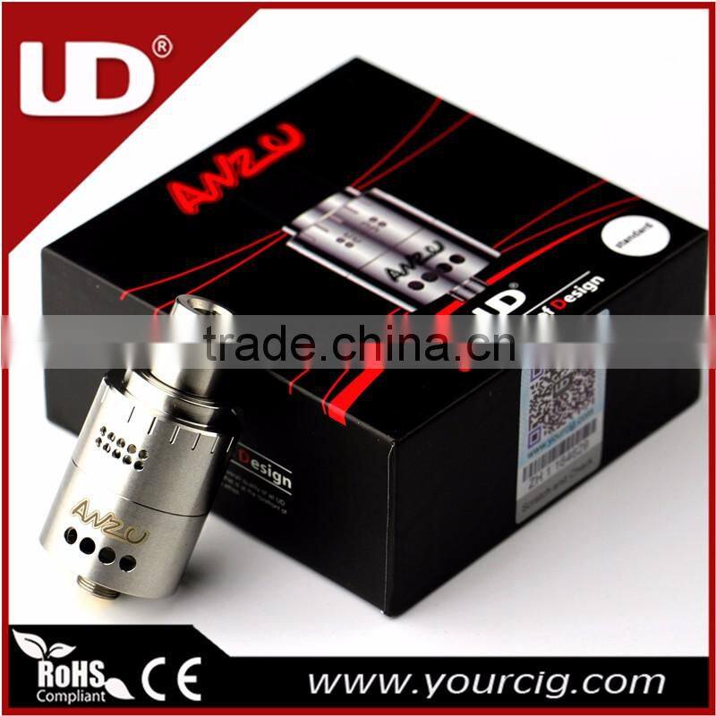 ud youde stainless steel and black e cigarette vaporizer ANZU RDA with bigger post hole for wholesales