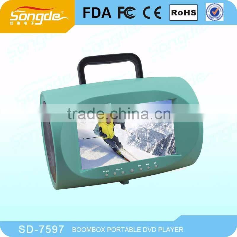 Portable DVD CD MP3 Boombox Player with USB/TV/FM