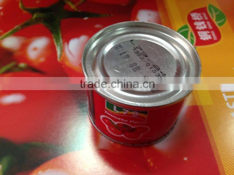 manufacturer 28%-30% natural canned china tomato paste 70g tin factory double concentrated