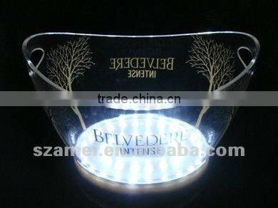 2013 hot acrylic led ice bucket wholesale/customized acrylic led ice bucket wholesale