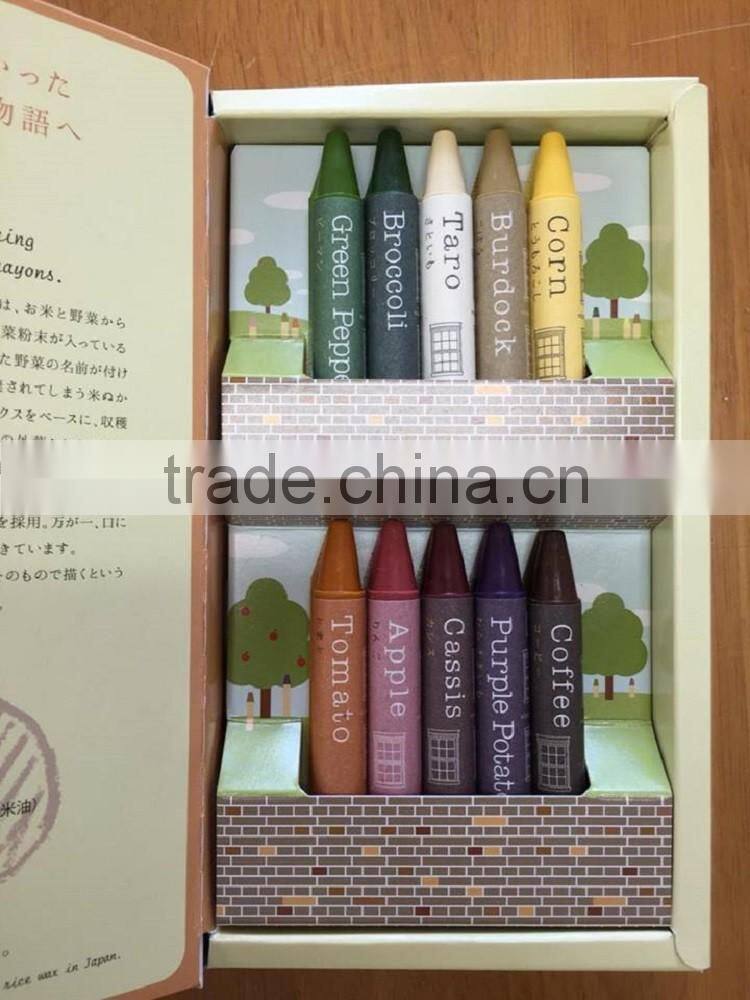 Japanese vegetable crayon pens made with safe ingredients