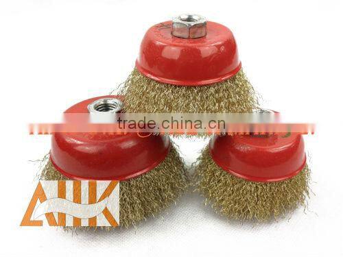 Knotted wire cup brush