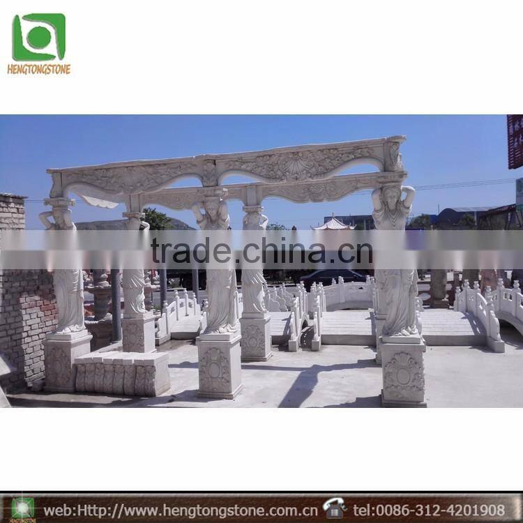 Outdoor Garden Stone Gazebo White Marble Pavilion