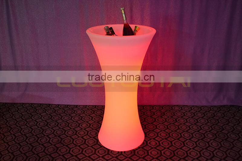 High-grade floor stand LED lighting PE ice bucket/wine cooler/flower port /wine holder/bar ice bucket LTT-CF17