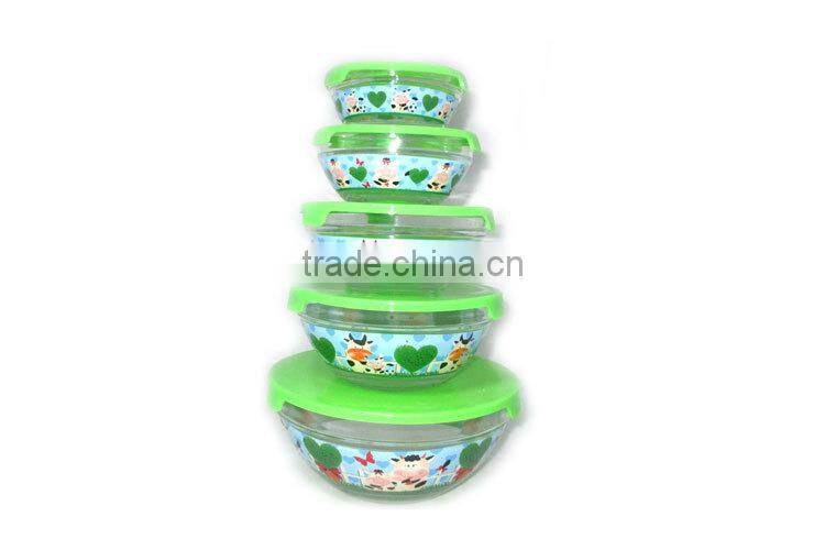 wholesale cheap daily use 5pcs glass bowl set, glass soup bowl