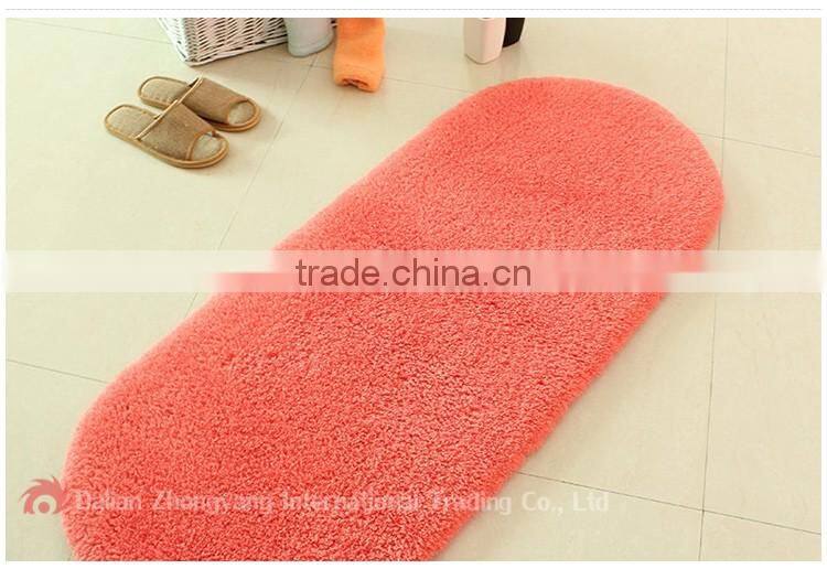 multiple color bathroom anti-slip rug circular shaggy floor carpet