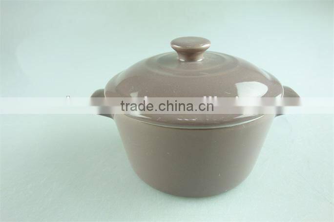 Wholesale color glazed ceramic soup tureen with lid/cover in stock