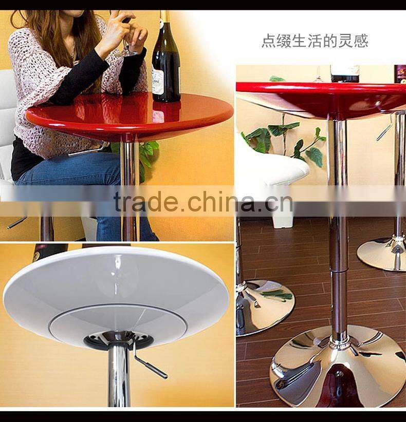 fashion modern ABS plastic top height adjustable chromed steel bar table LQ- BT312