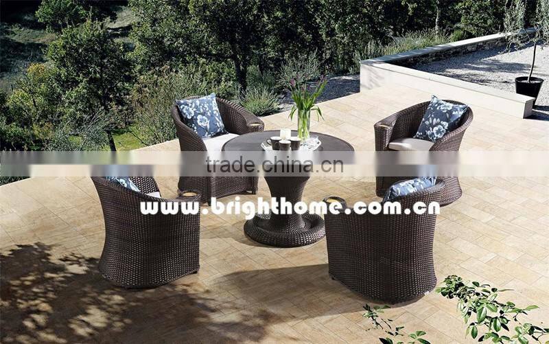 Outdoor Fiber Table and Chair with Cup Holder