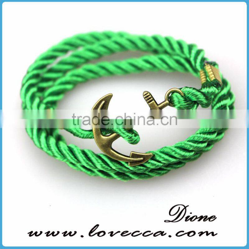 Cheap Handmade Customized Mens Anchor Bracelet, Nautical Rope Bracelet