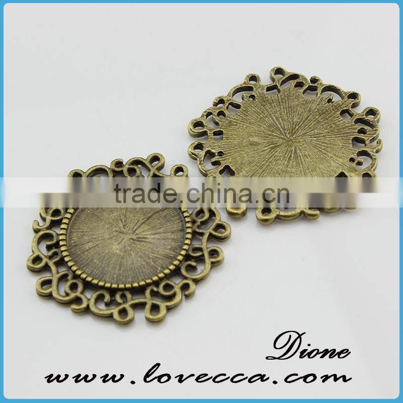 Antique bronze girls pendant diy jewelry accessory,Wholesale alloy metal blank pendants