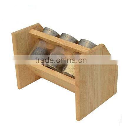bamboo spice rack with spice jar