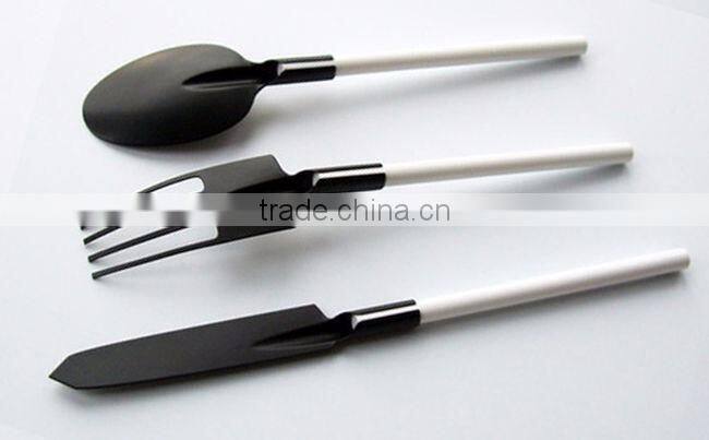 gold plated stainless steel fancy handmade cutlery set for sale