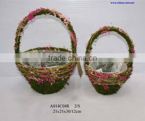 moss flower planter basket