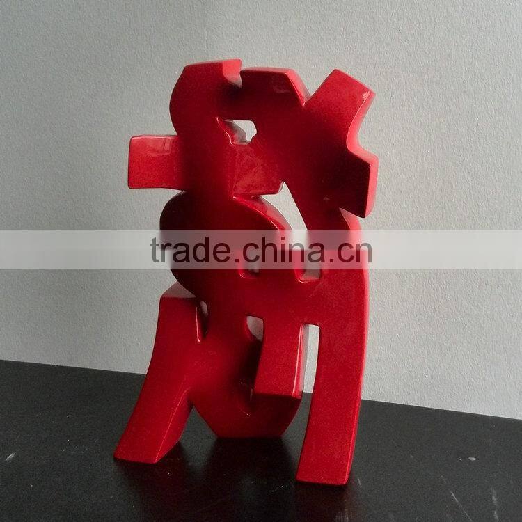 Resin letter sculpture figure decoration