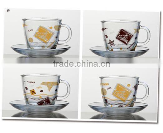 4oz 6oz 8oz Caffe Latte Espresso Cappuccino glass mug set