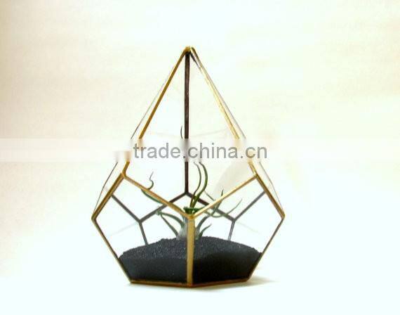 Gold Wedding Crystal Garden Glass Geometric Terrarium