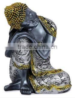 Antique Polyesin Sitting Buddha Statue