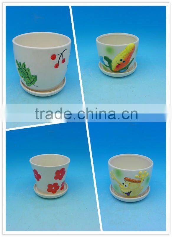 Indoor colorful round ceramic flower pot