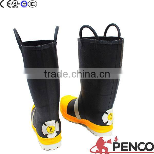CE EN certificated fire fighter boots with anti alip function