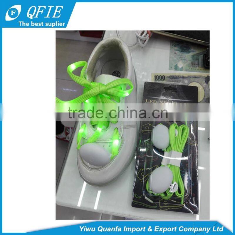 Yiwu Hot selling Fashion cheap LED luminous shoelaces for party