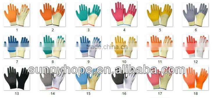 Well protection latex 3/4 coated industrial working gloves