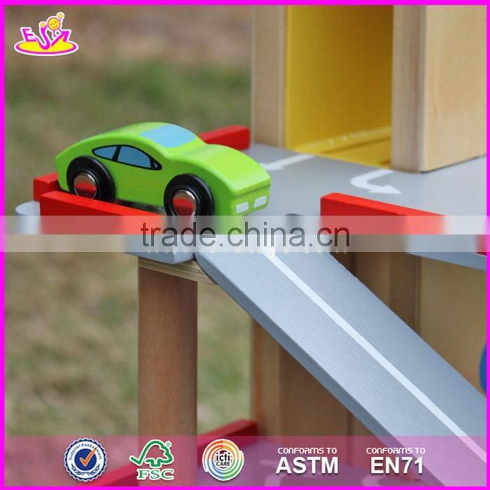 2017 new products children parking toy small wooden toy garage W04B047
