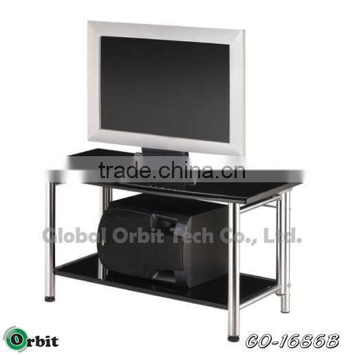 Plasma MDF TV table stand with shelf, folding wooden TV stand