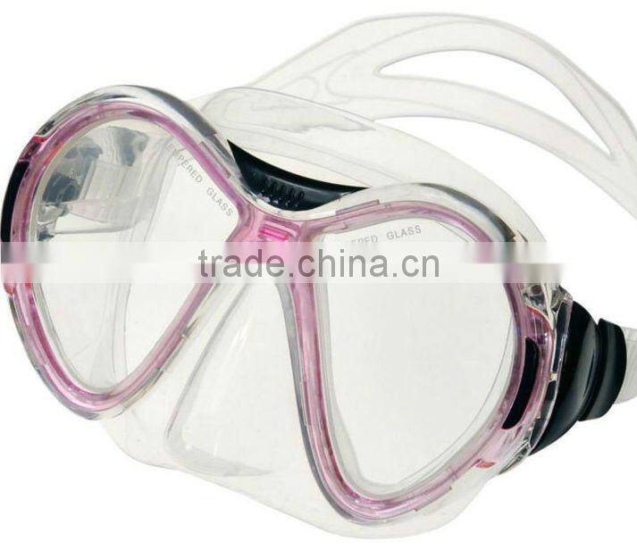 Safety tempered glass silicone waterproof cheap diving masks