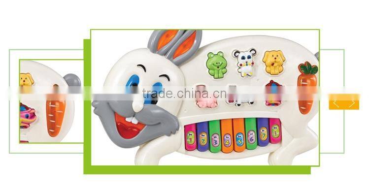 Most popular plastic cartoon rabbit keyboard electric piano toy