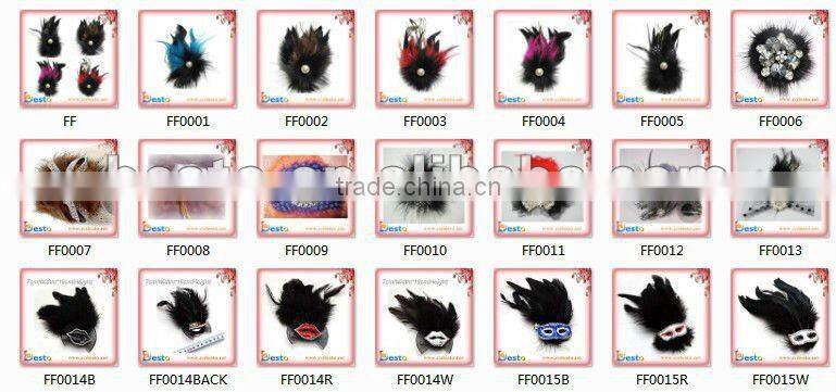 CF0090 Beautiful ladies black bead make fabric brooches