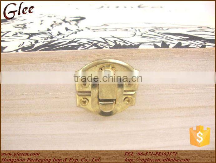 pine wood fancy tea storage box